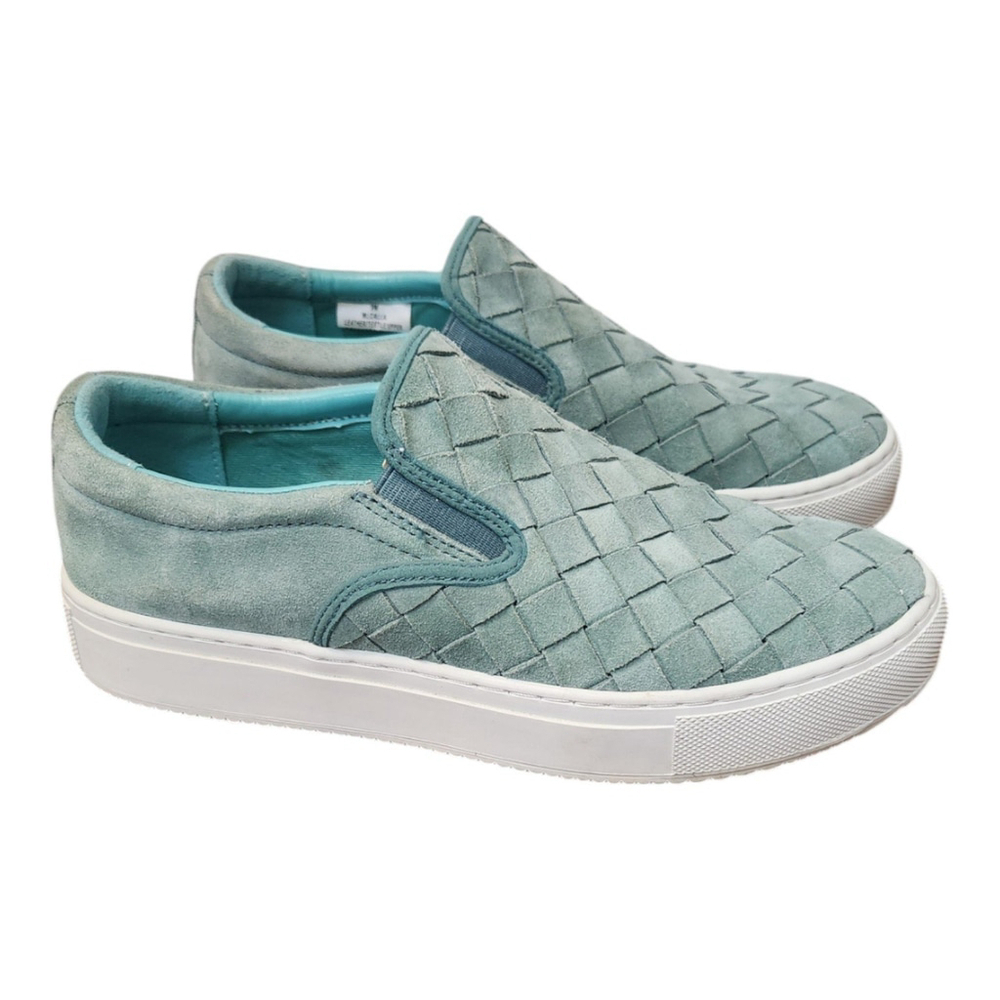 Marc Fisher LTD Calla Women's Suede Slip On Teal Mint Blue Green , Size 9 - Picture 2 of 12